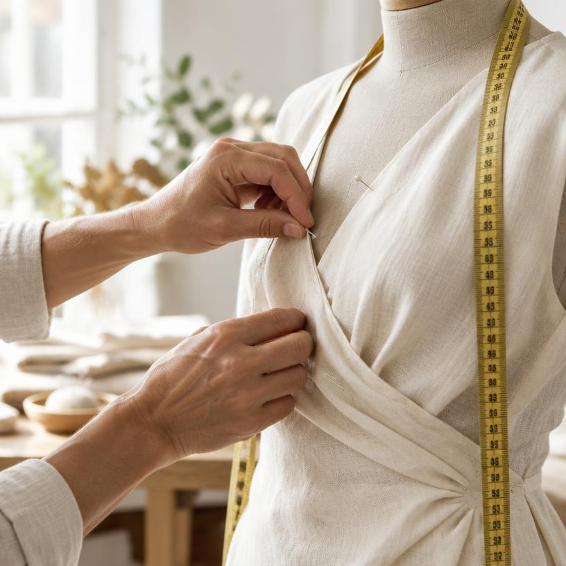 Restyling and resizing a garment on a dress form in Norwood